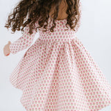 3/4 Sleeve Twirl Dress in Vintage Rose Collared