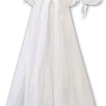 Sarah Louise Lace Overlay Christening Gown with Bonnet 001129