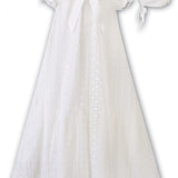 Sarah Louise Lace Overlay Christening Gown with Bonnet 001129