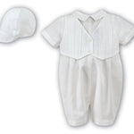 Boys Christening Romper and Cap