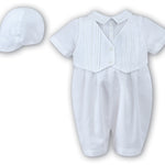 Boys Christening Romper and Cap