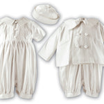 Boys Christening Romper, Jacket, Hat