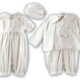 Boys Christening Romper, Jacket, Hat