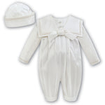 Boys Christening Romper and Hat