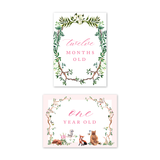 Woodland Pink Milestone Cards: Baby Milestone Cards - Set of 15
