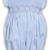 Sarah Louise Smocked Classic Bubble in Light Blue