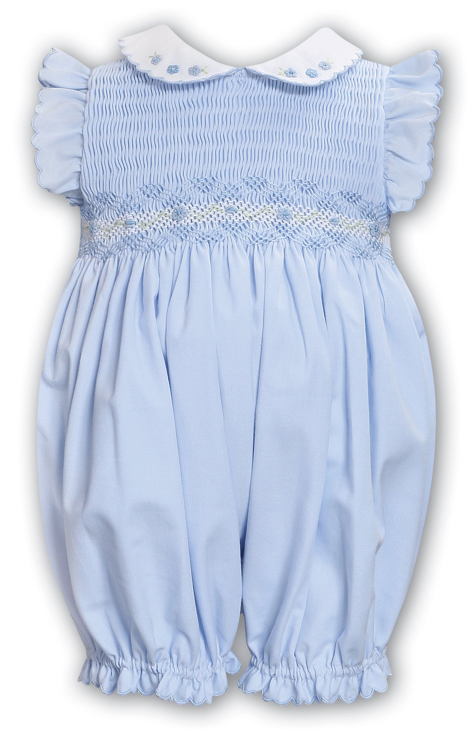 Sarah Louise Smocked Classic Bubble in Light Blue