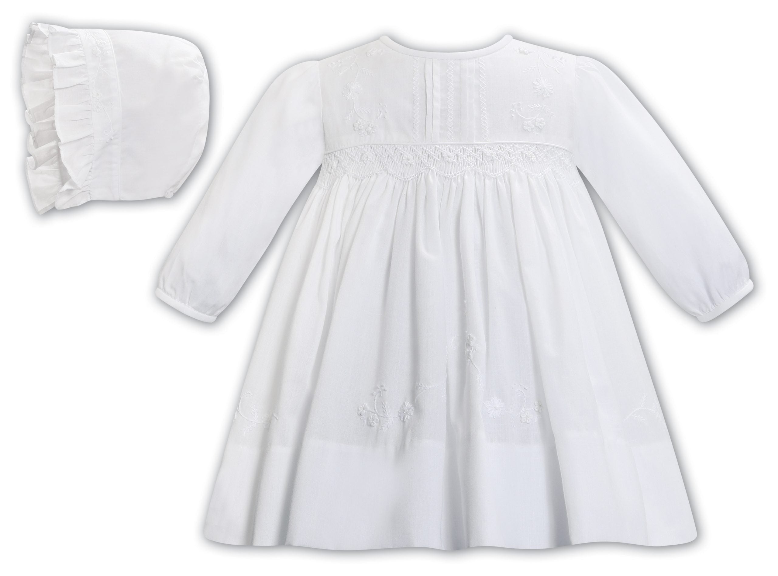 Sarah Louise White Dress and Bonnet 013704