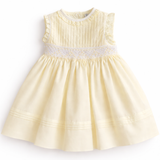 Sarah Louise Lemon and White Hand Smocked Dress
