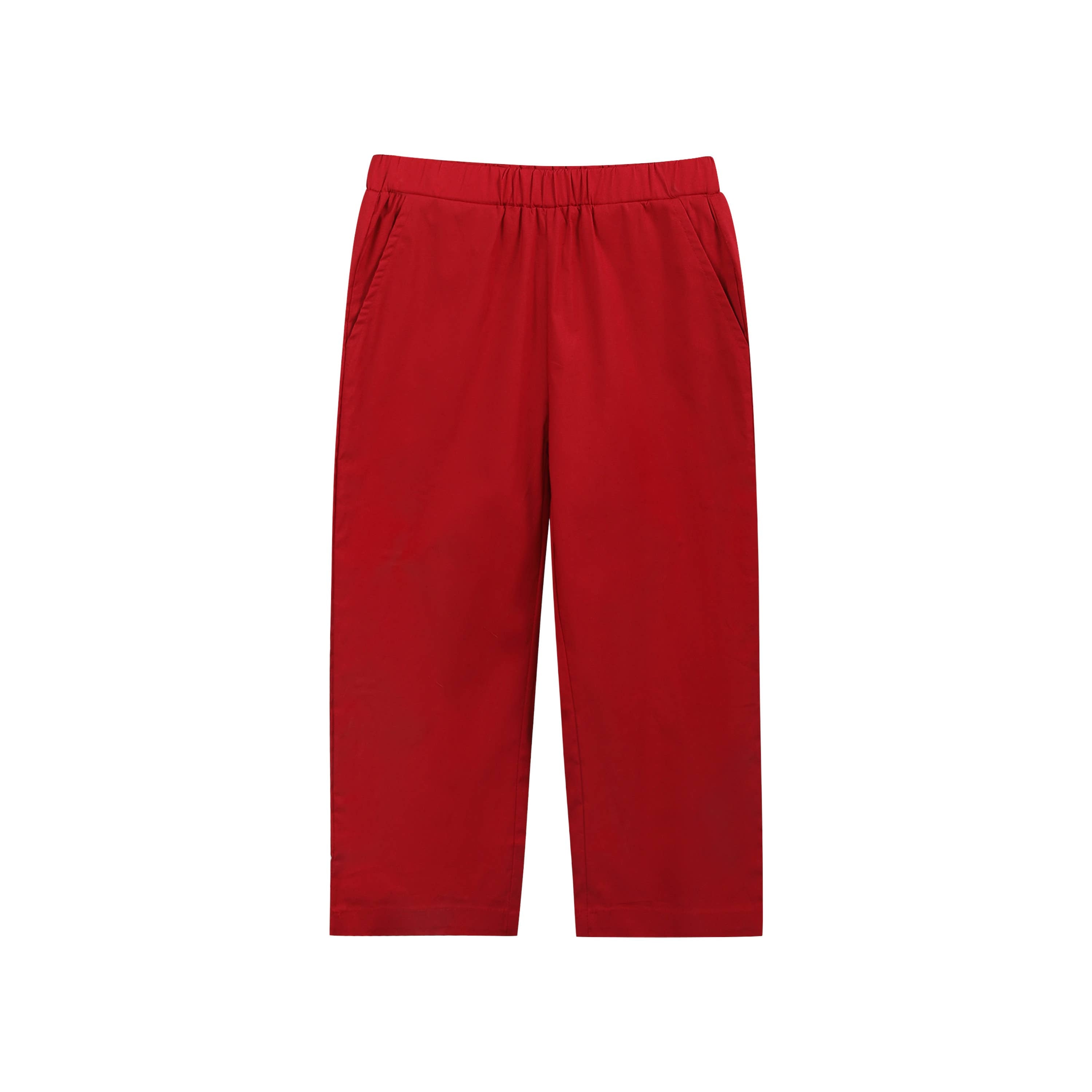 White Christmas Smocked Shirt and Red Corduroy Pants Set: 18-24M