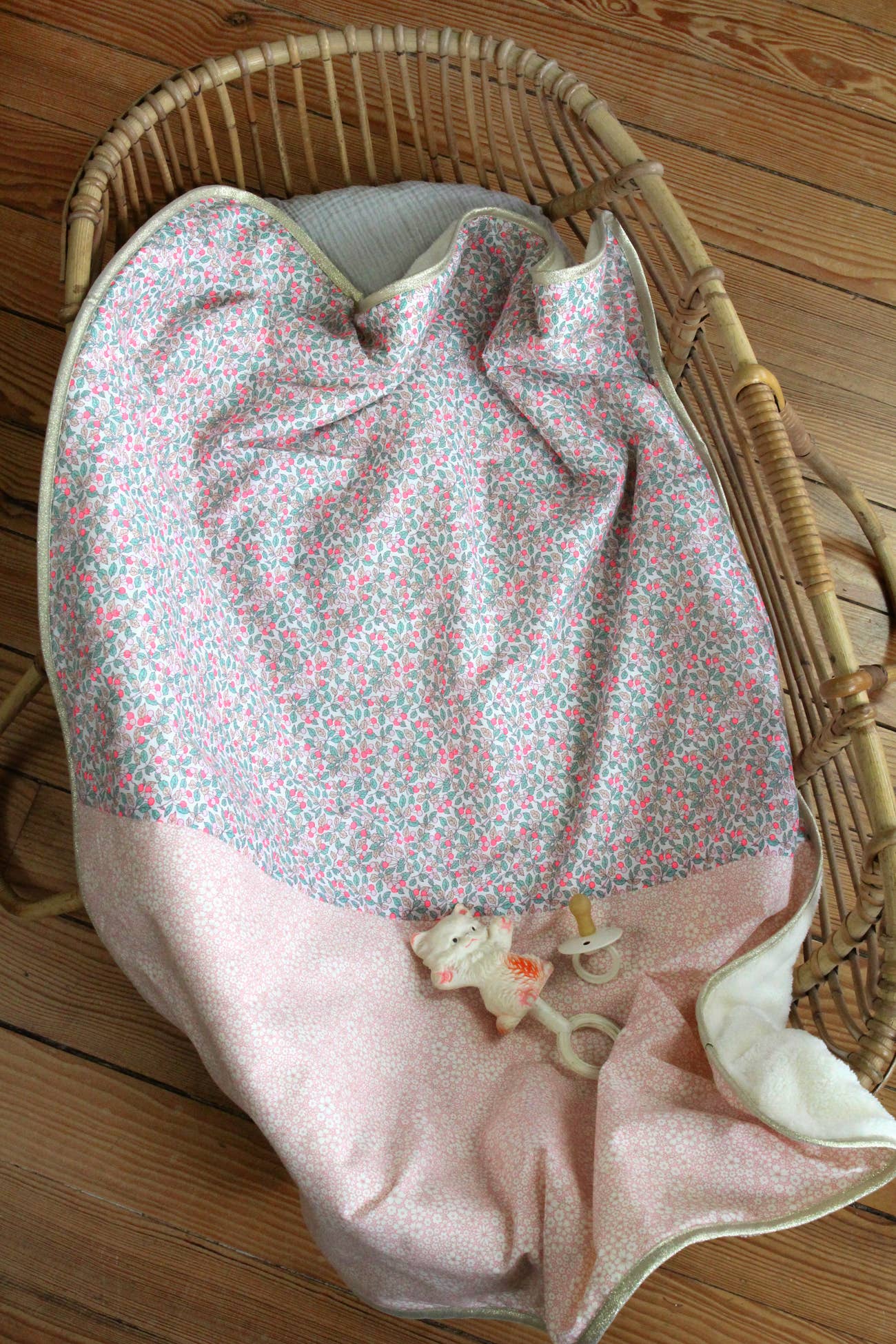 Baby blanket Liberty® fabric and fleece: GUS