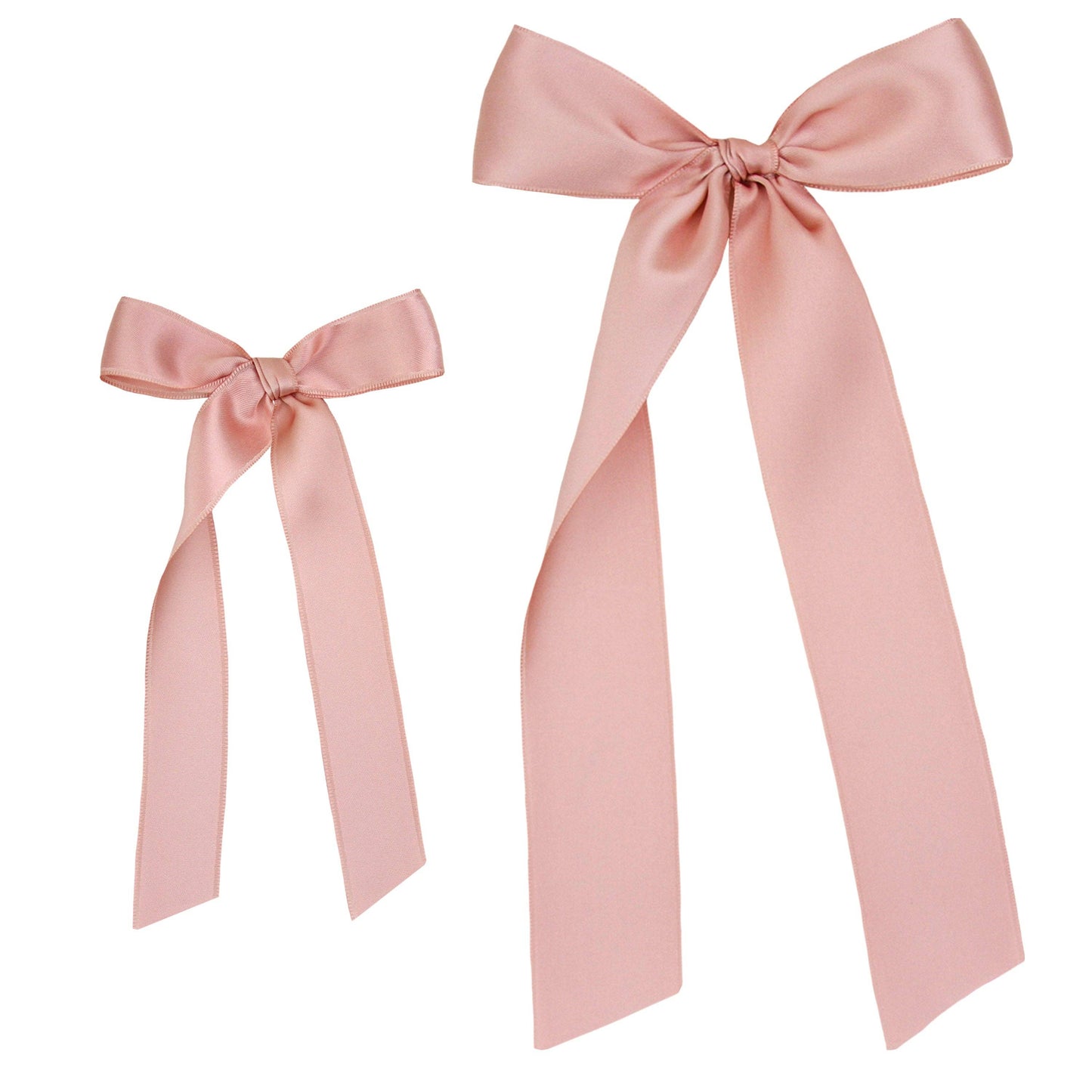 Satin Bow Alligator Clip - French Pink