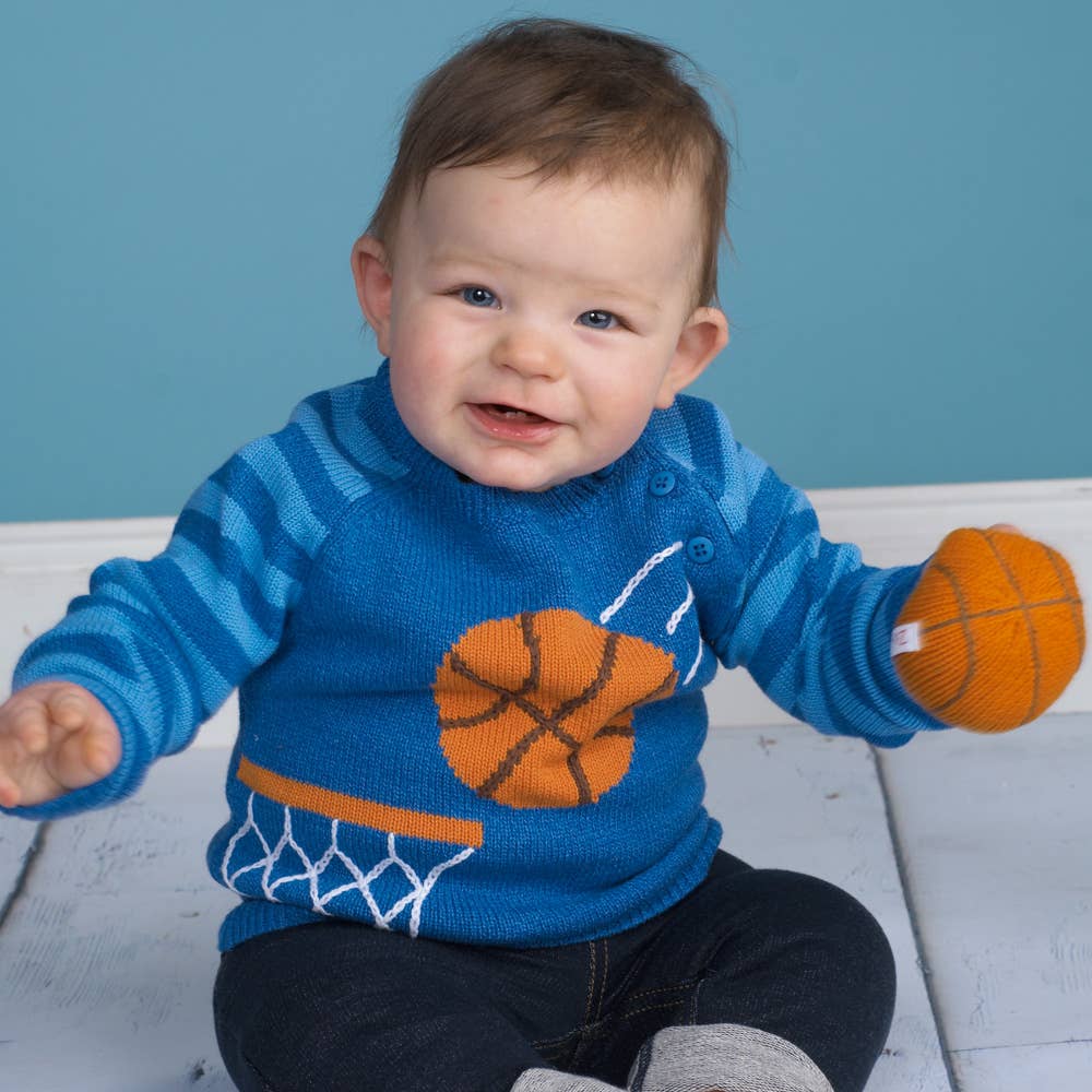 Bill the Basketball Knit Rattle: 5" Rattle