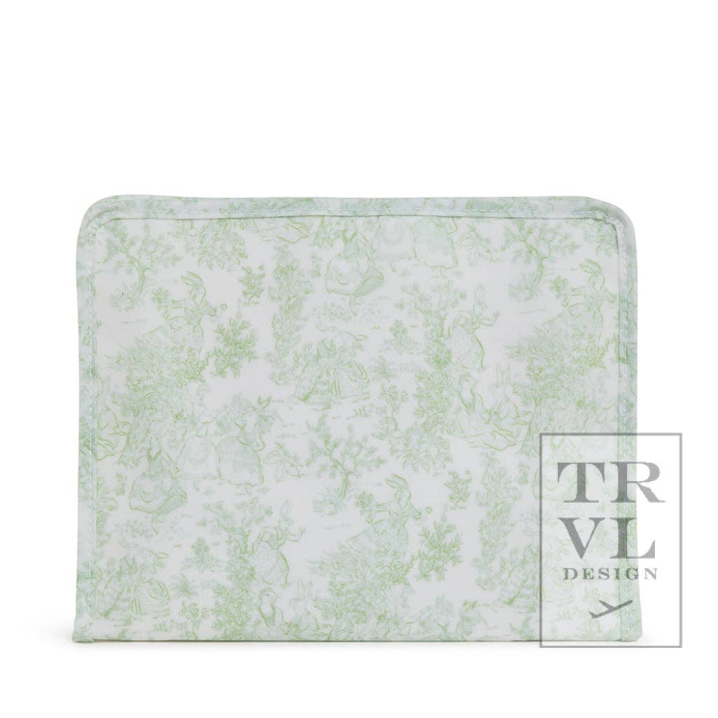 ROADIE MEDIUM Zip Pouch - Bunny Toile Green