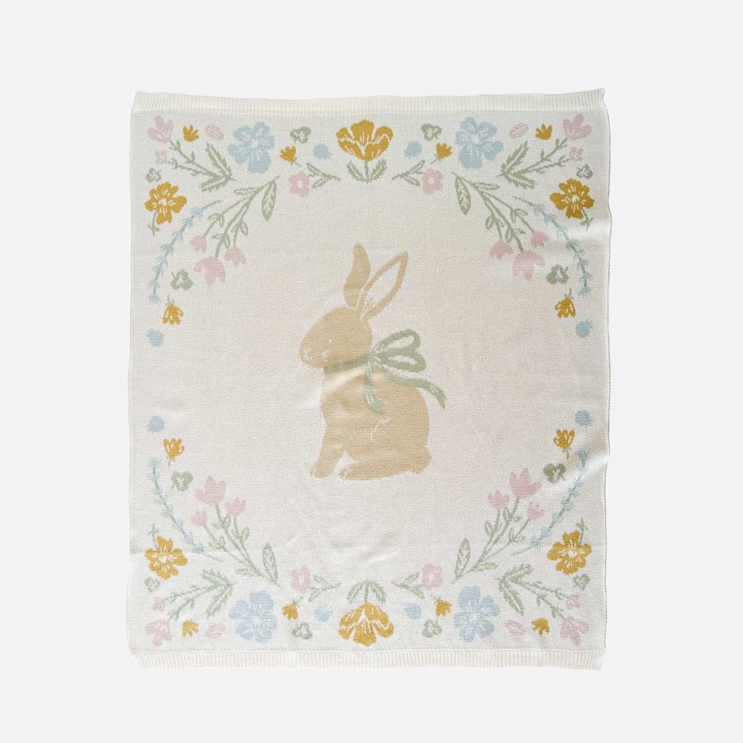 Pastel Bunny Blanket Cotton Baby Decor Gift Spring Summer