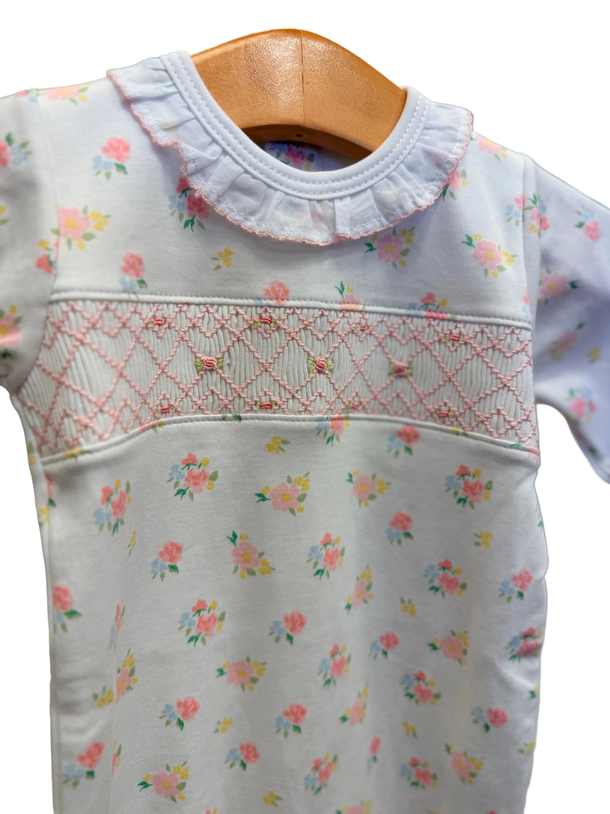 English Roses - Baby Girl's Smocked Footie