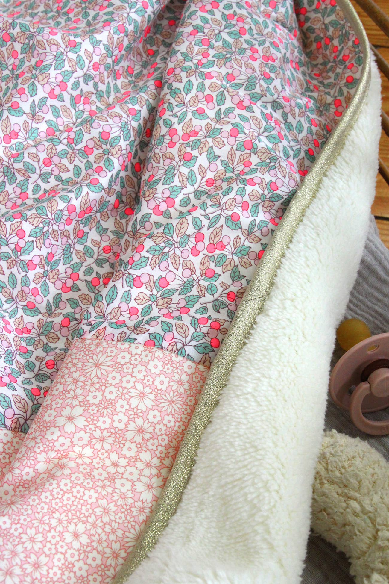 Baby blanket Liberty® fabric and fleece: GUS