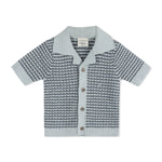 Miles Wave Textured Baby Shirt & Shorts Set (Organic Cotton): Blue Heather