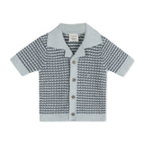 Miles Wave Textured Baby Shirt & Shorts Set (Organic Cotton): Blue Heather