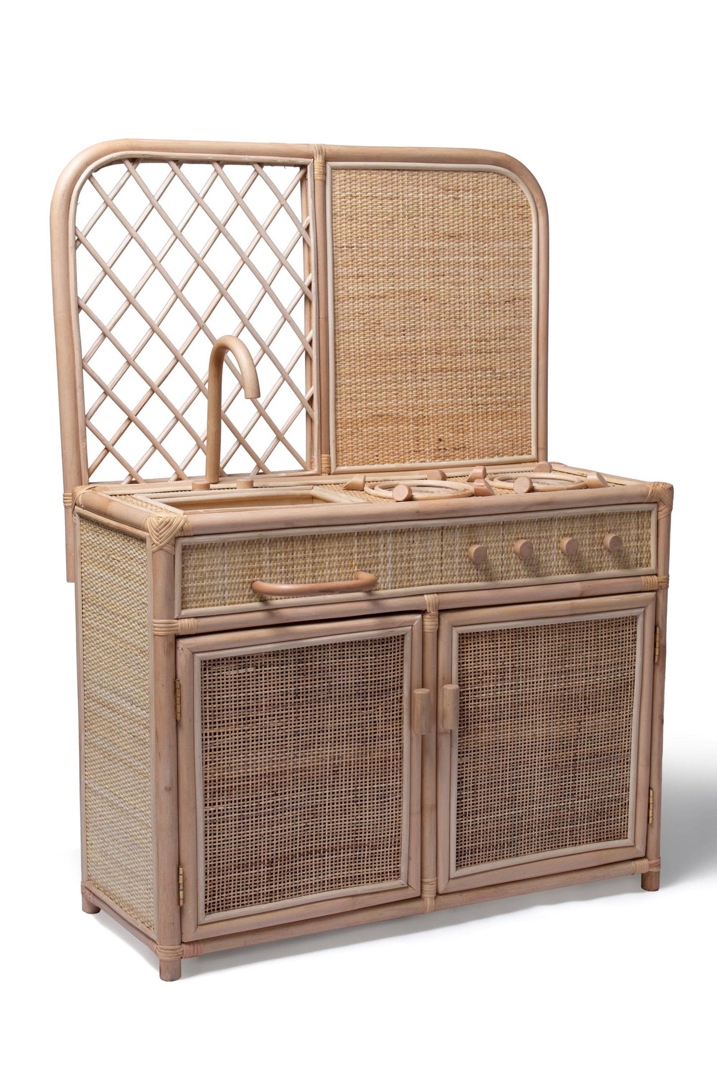 Rattan Kids Play Kitchen