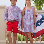 Evie Dress - Patriotic Plaid