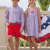 Evie Dress - Patriotic Plaid