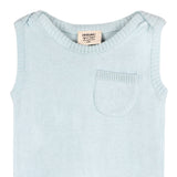 Milan Sleeveless Knit Bodysuit Blue Organic Cotton