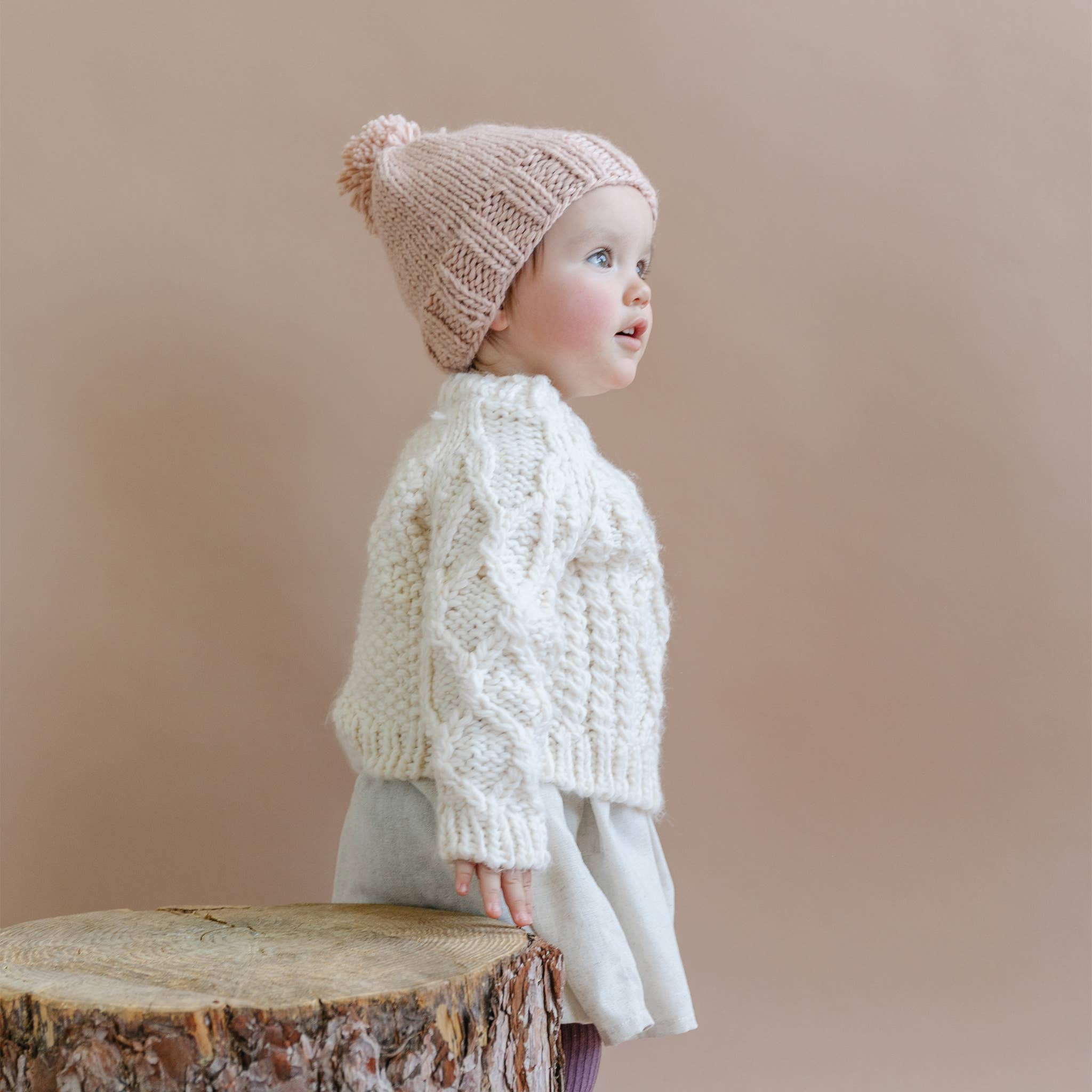 Fisherman Sweater, Cream Baby Kids Clothing Apparel Winter: XS 6-12m