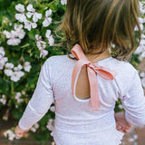 Girls Antique Floral Ruffle Sleeve Rashguard One Piece