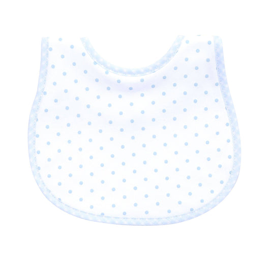 Essentials Blue Gingham Dots Bib: One Size / Blue