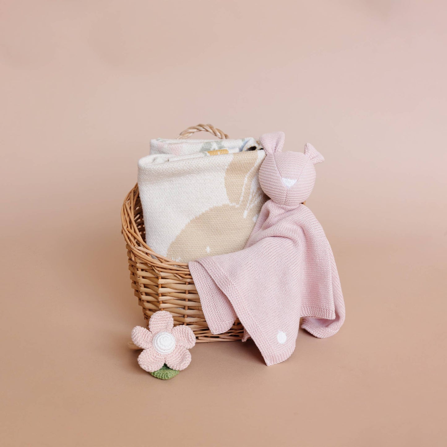 Pastel Bunny Blanket Cotton Baby Decor Gift Spring Summer