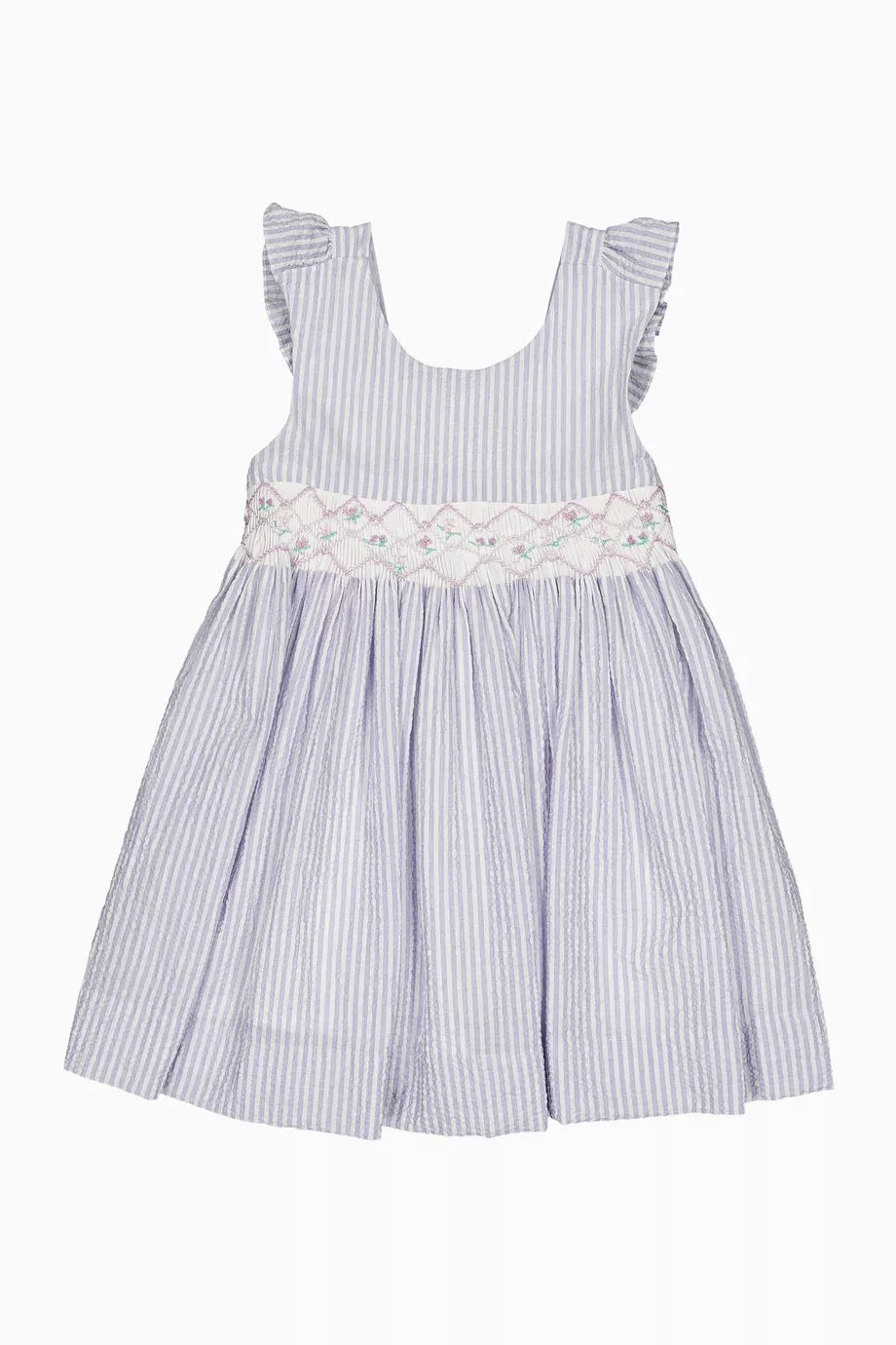 Kidiwi Bégonia Smocked Dress - Lilac Seersucker
