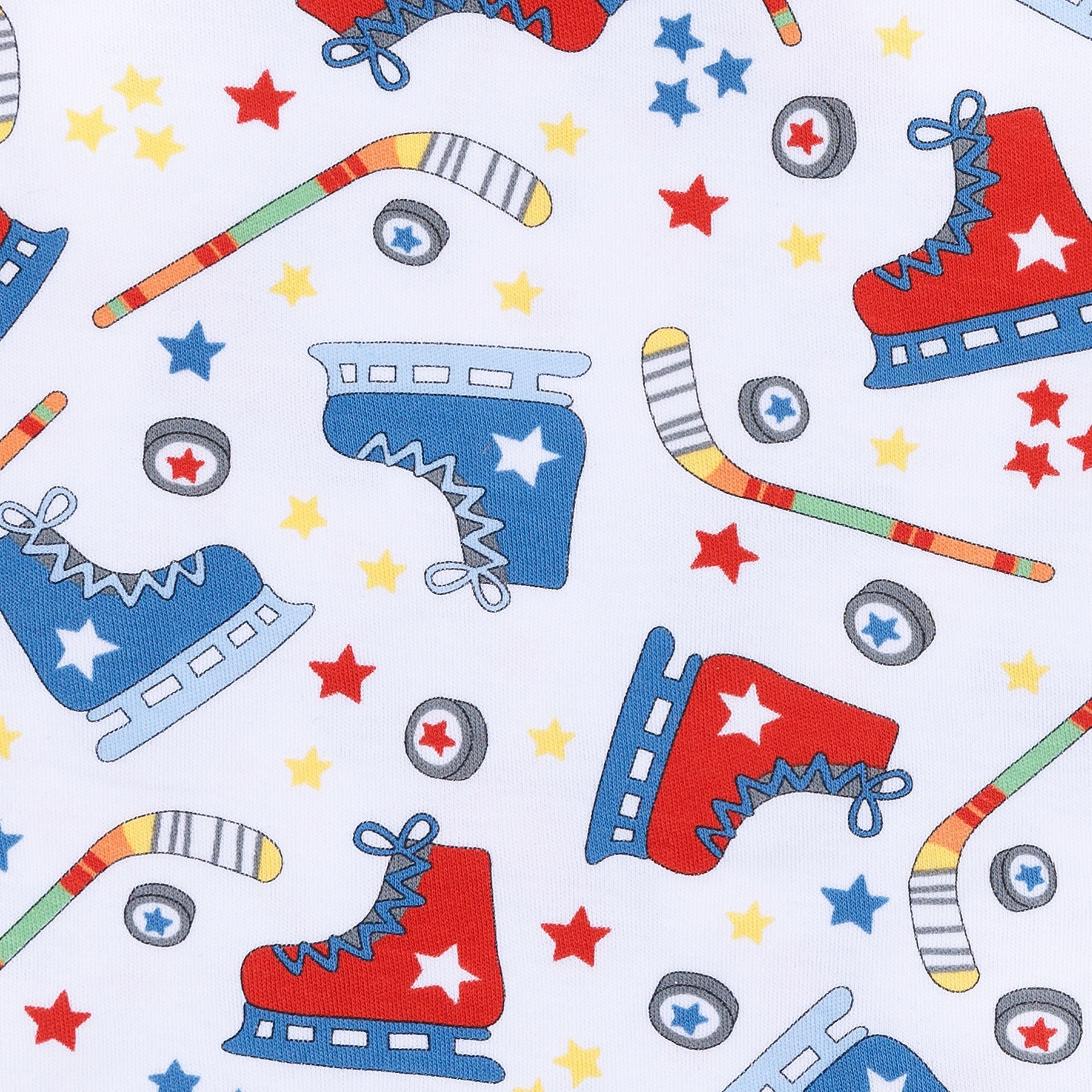 Hockey Star Blue Zipper Footie