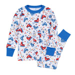 Hockey Star Blue Long Pajamas