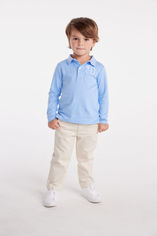 Long Sleeve Polo - Light Blue