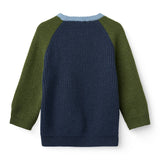 Copenhagen Colors Merino Rib Knitted Blouse in Navy Comb, alternate view