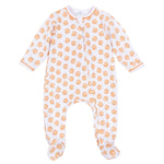 Baby Pumpkin Orange Print Zip Footie