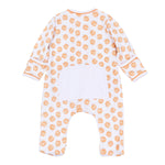 Baby Pumpkin Orange Print Zip Footie