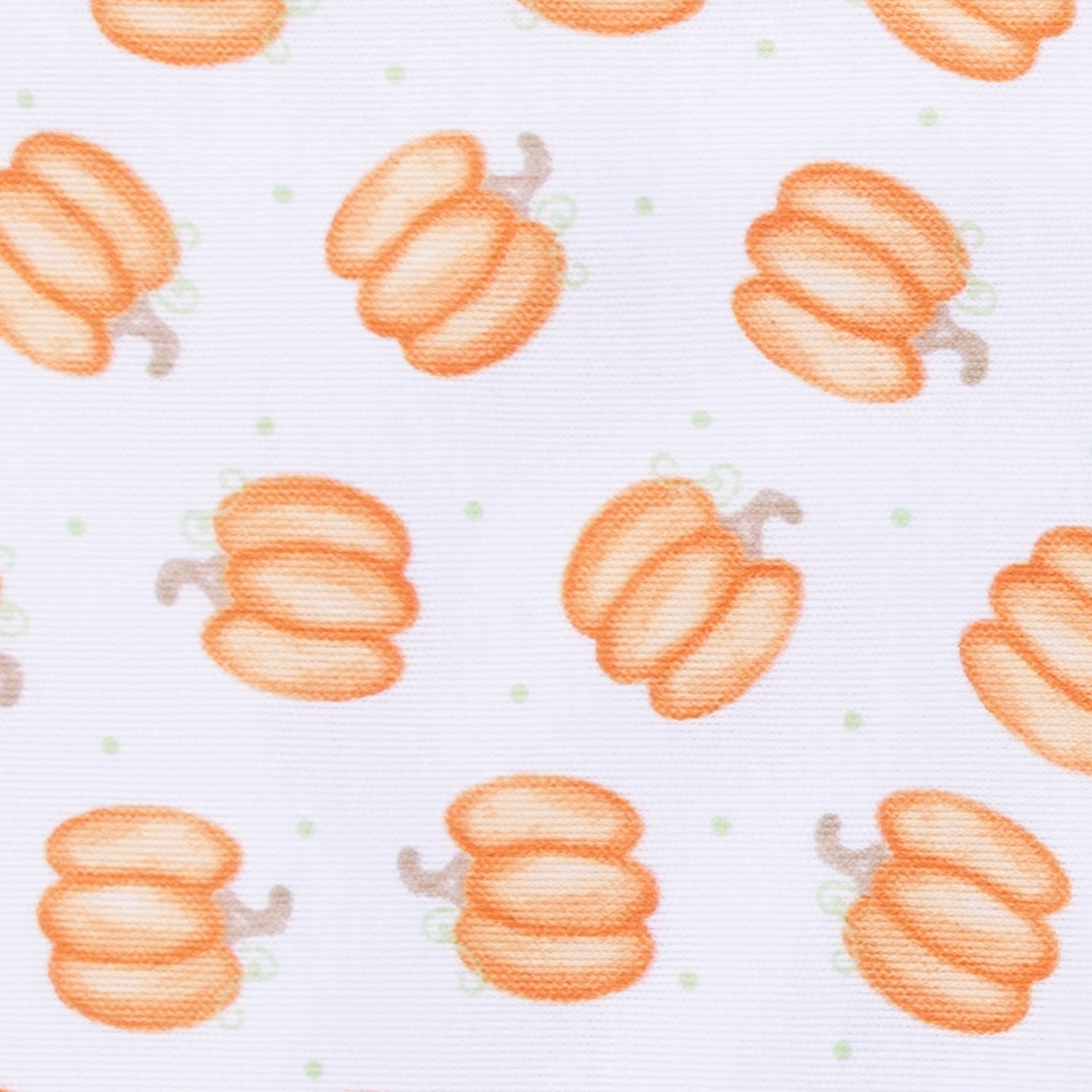 Baby Pumpkin Orange Print Zip Footie