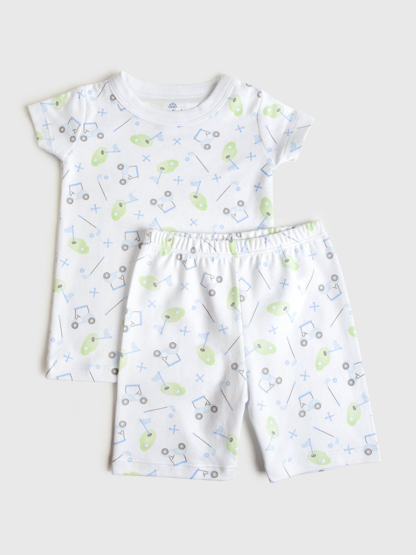 Tiny Tee Time Light Blue Short Pajamas