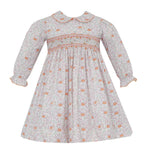 Anavini CHLOE Liberty pumpkin float dress, long sleeve
