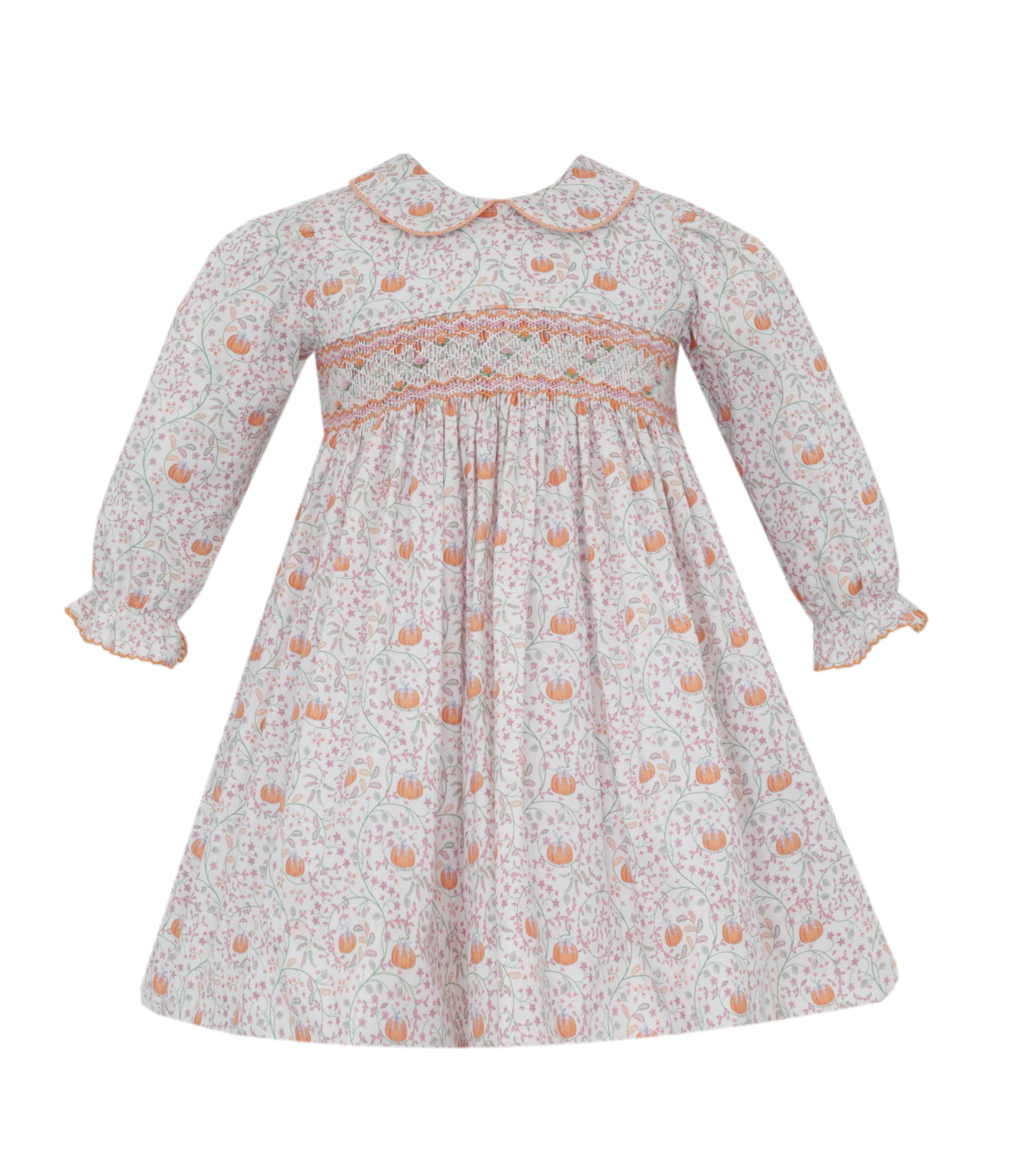 Anavini CHLOE Liberty pumpkin float dress, long sleeve