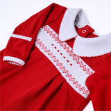 Chris and Eve's Classics Red Boy Smocked Collared Boy Footie