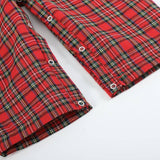 Red Christmas Plaid Santa Sleigh Smocked Overalls
