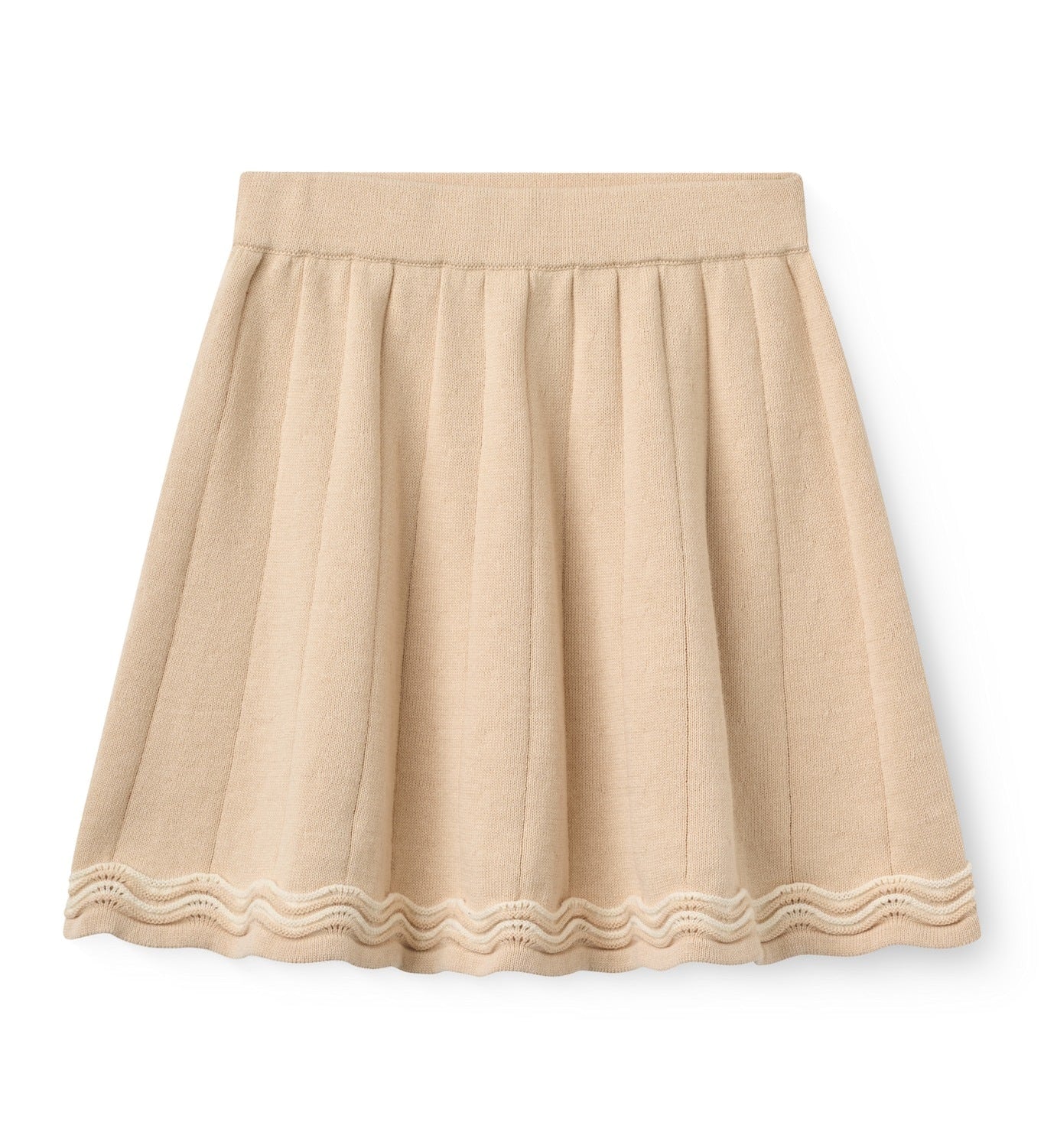 Copenhagen Colors Knitted Tennis Skirt in Beige Comb, the matching skirt for the LS Blouse with Deco Neck set