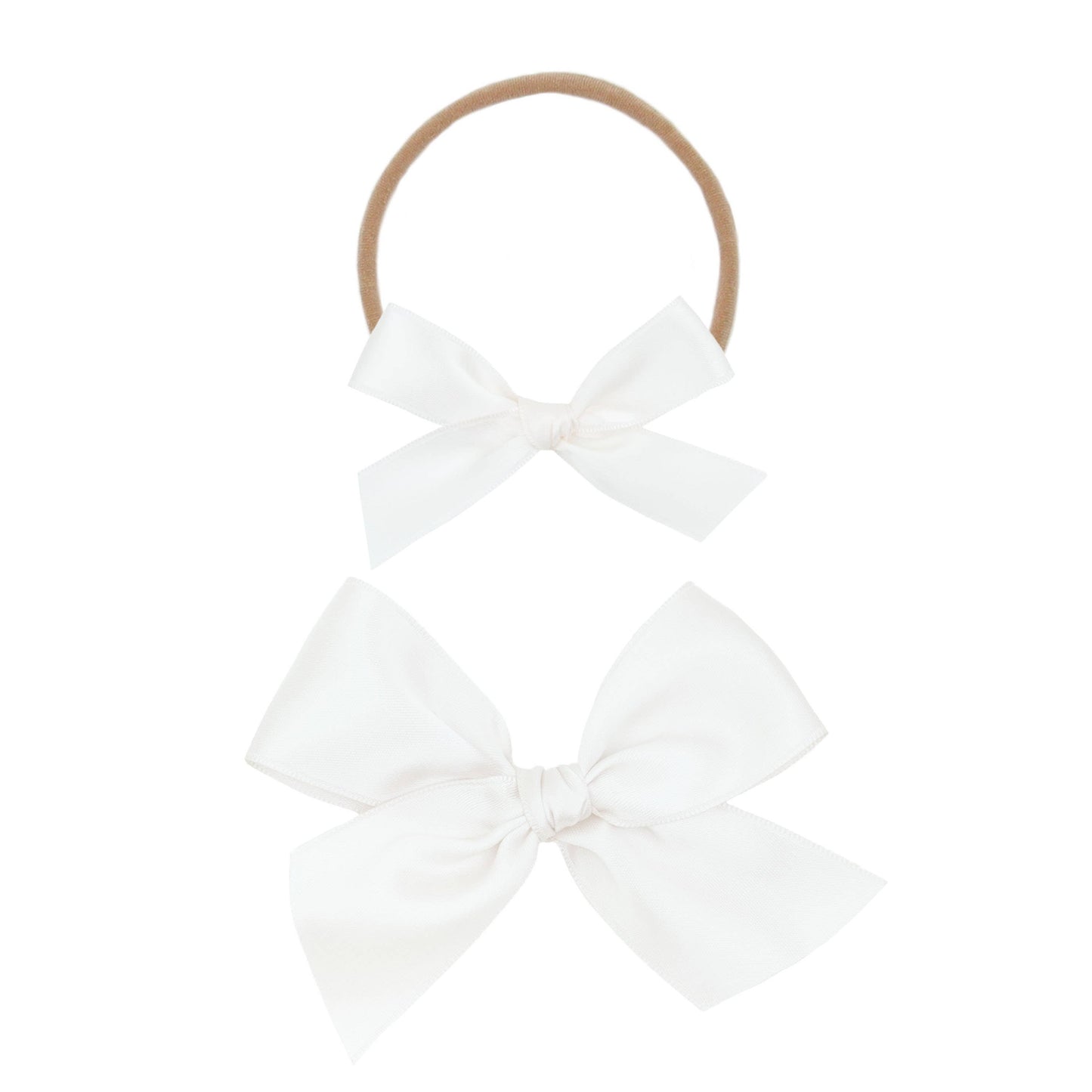 Satin Bow Headband - White