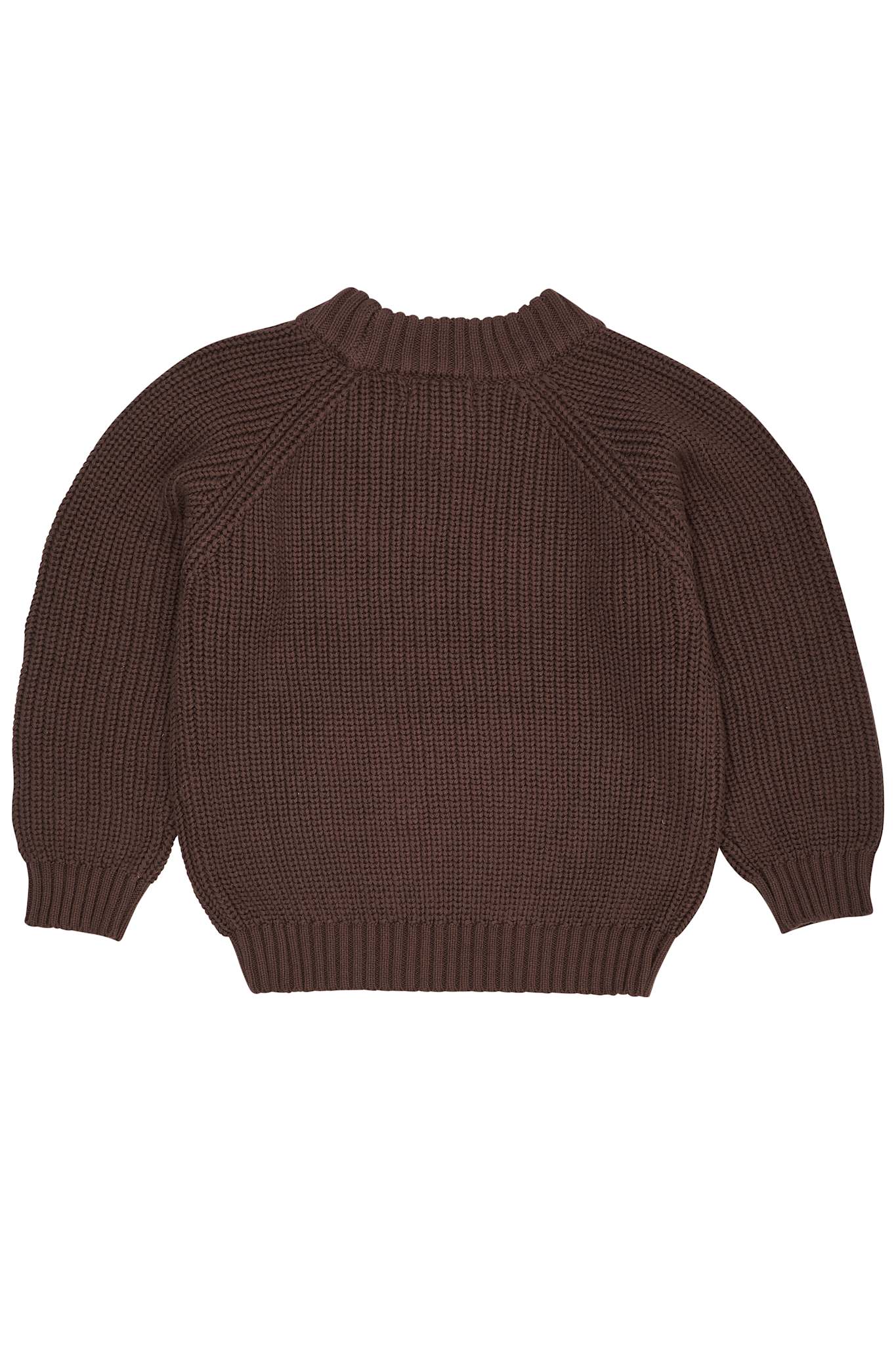 Copenhagen Colors Knitted Classic Rib Blouse in Dark Brown — soft ribbed knit sweater for kids