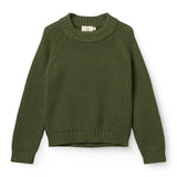 Copenhagen Colors Knitted Classic Rib Blouse in Dark Green — soft ribbed knit sweater for kids