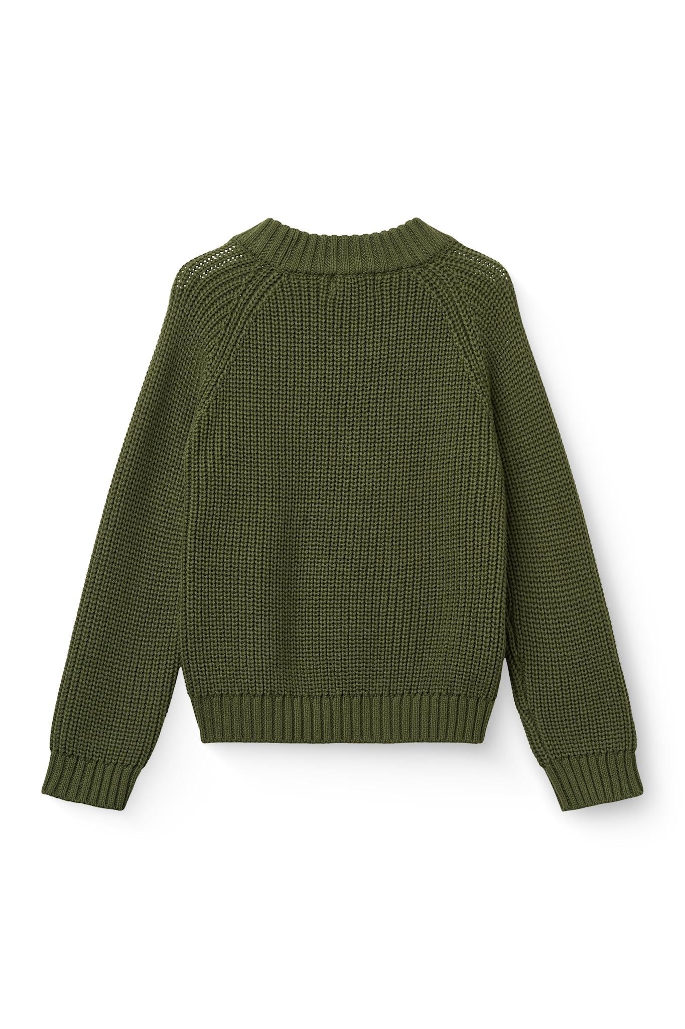 Copenhagen Colors Knitted Classic Rib Blouse in Dark Green, alternate view