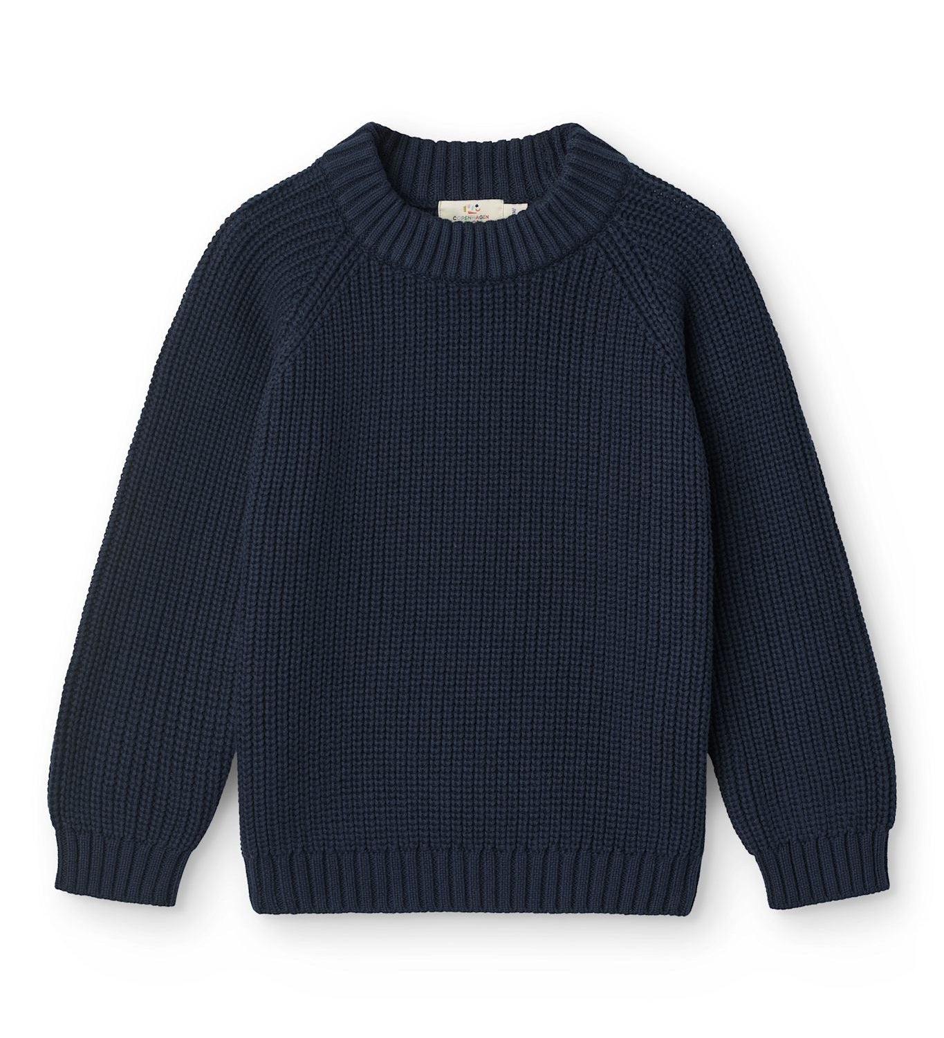 Copenhagen Colors Knitted Classic Rib Sweater in navy — soft ribbed knit for children